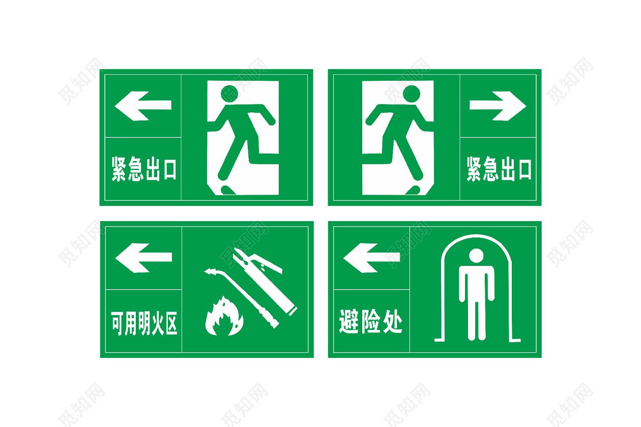 紧急出口避险安全标识牌