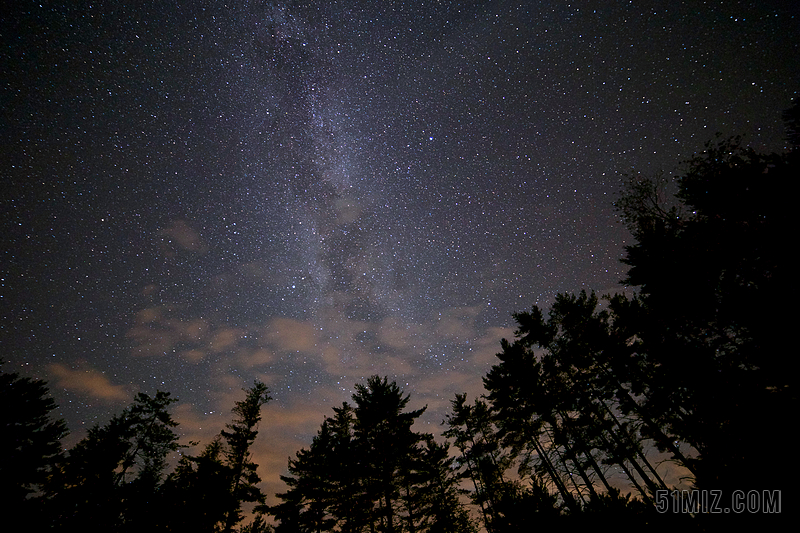 黑色自然星空炫彩夜晚天空繁星闪烁下的树林星空夜晚自然背景图片