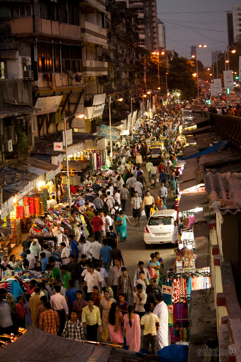 拥挤 街 孟买 人群 人  过度拥挤 人口过剩 城市