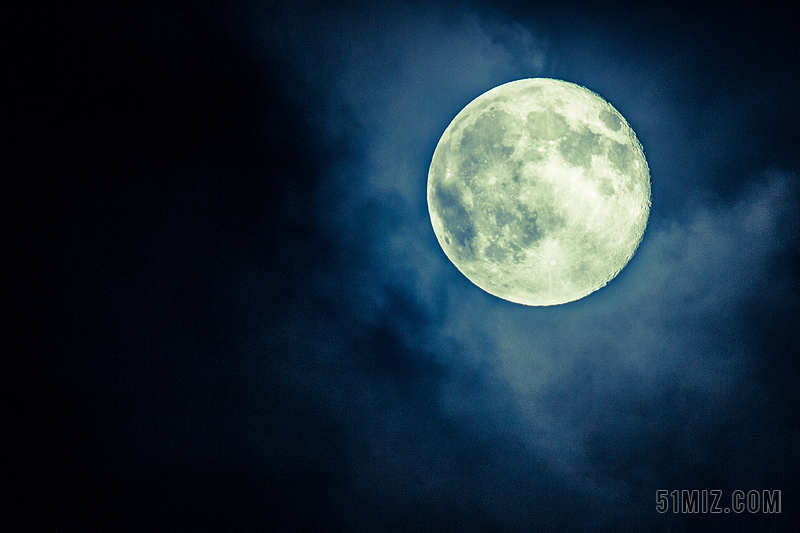 月亮 夜晚的天空 满月