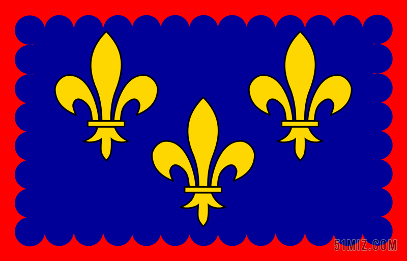 法兰西岛 国旗 法国的王国 法国 区域 国家背景图片下载