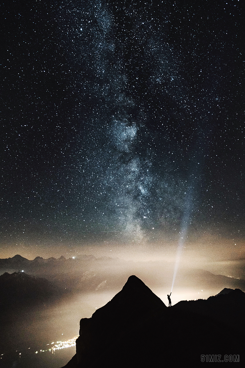 黑色天文自然漫天星星宣传背景图片