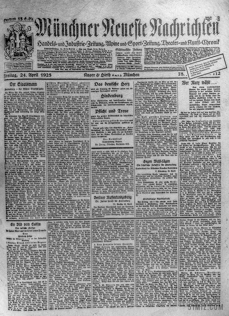 黑白复古报纸德文旧报纸背景图片