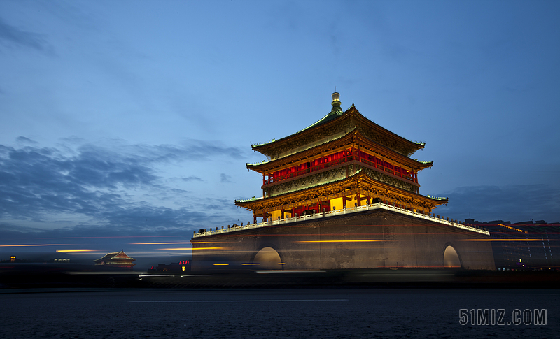 建筑古代美丽的中国古代城楼背景图片