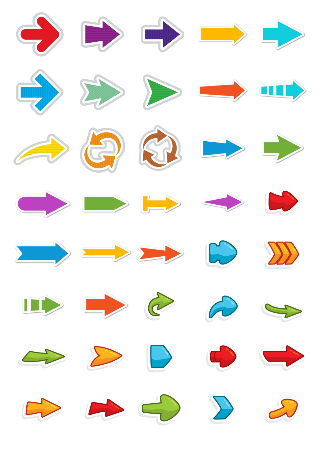 彩色箭头图标素材免费下载 - 觅知网
