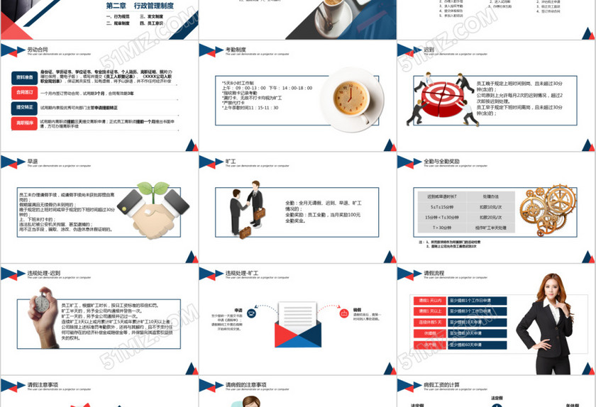红蓝色公司企业单位新员工入职培训员工手册ppt模板 红蓝色公司企业单位新员工入职培训员工手册ppt模板