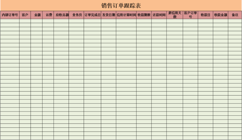 公司客户销售订单跟踪表追踪表excel