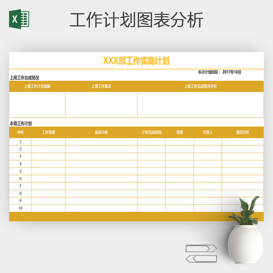 周工作总结计划安排表excel表格