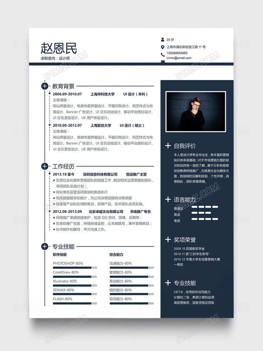 ui设计师求职简历模板