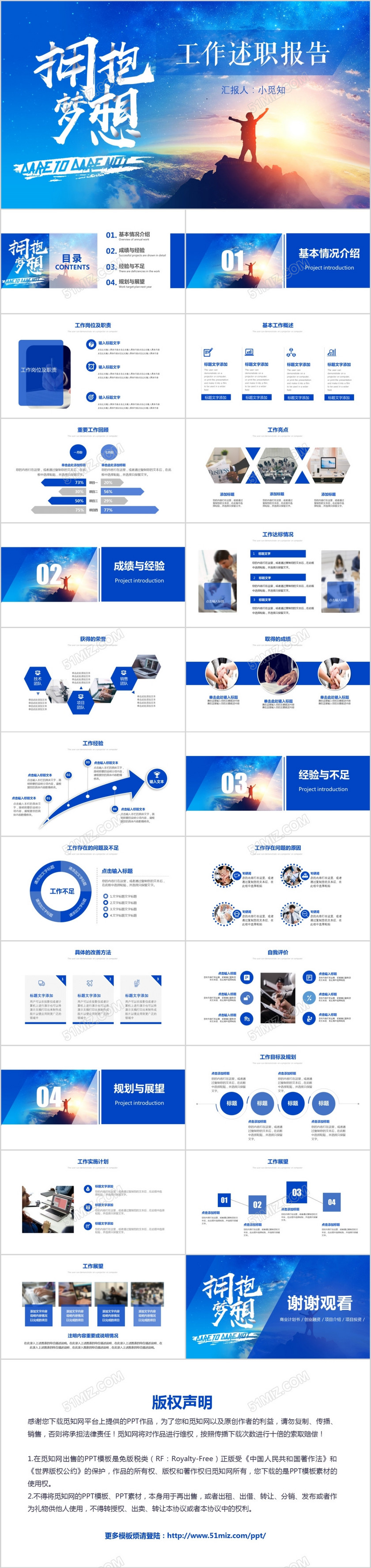 蓝色工作述职报告工作总结述职报告ppt 蓝色工作述职报告工作总结述职报告ppt