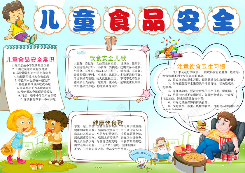 关于美食健康的手抄报图片  生命健康手抄报图片,饮食与健康手抄报