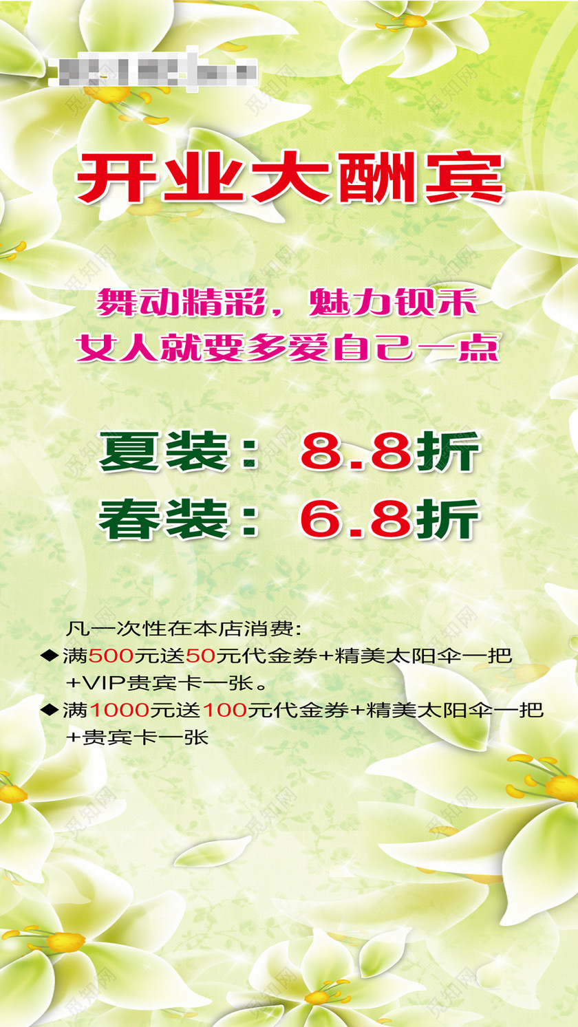 简约风舞动精彩开业大酬宾服装店开业易拉宝海报设计