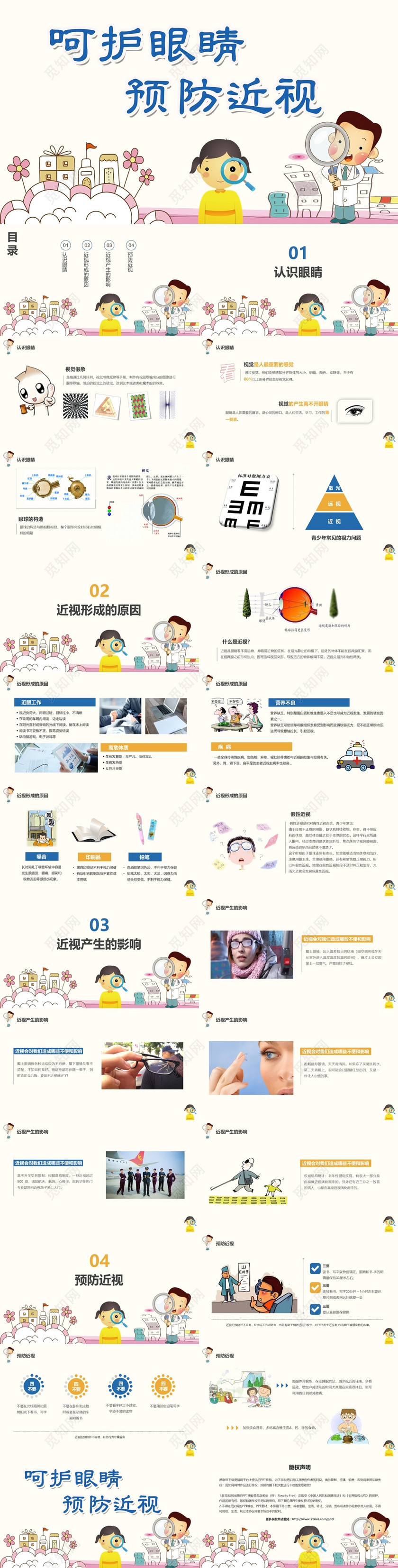 保护眼睛预防近视主题班会ppt模板