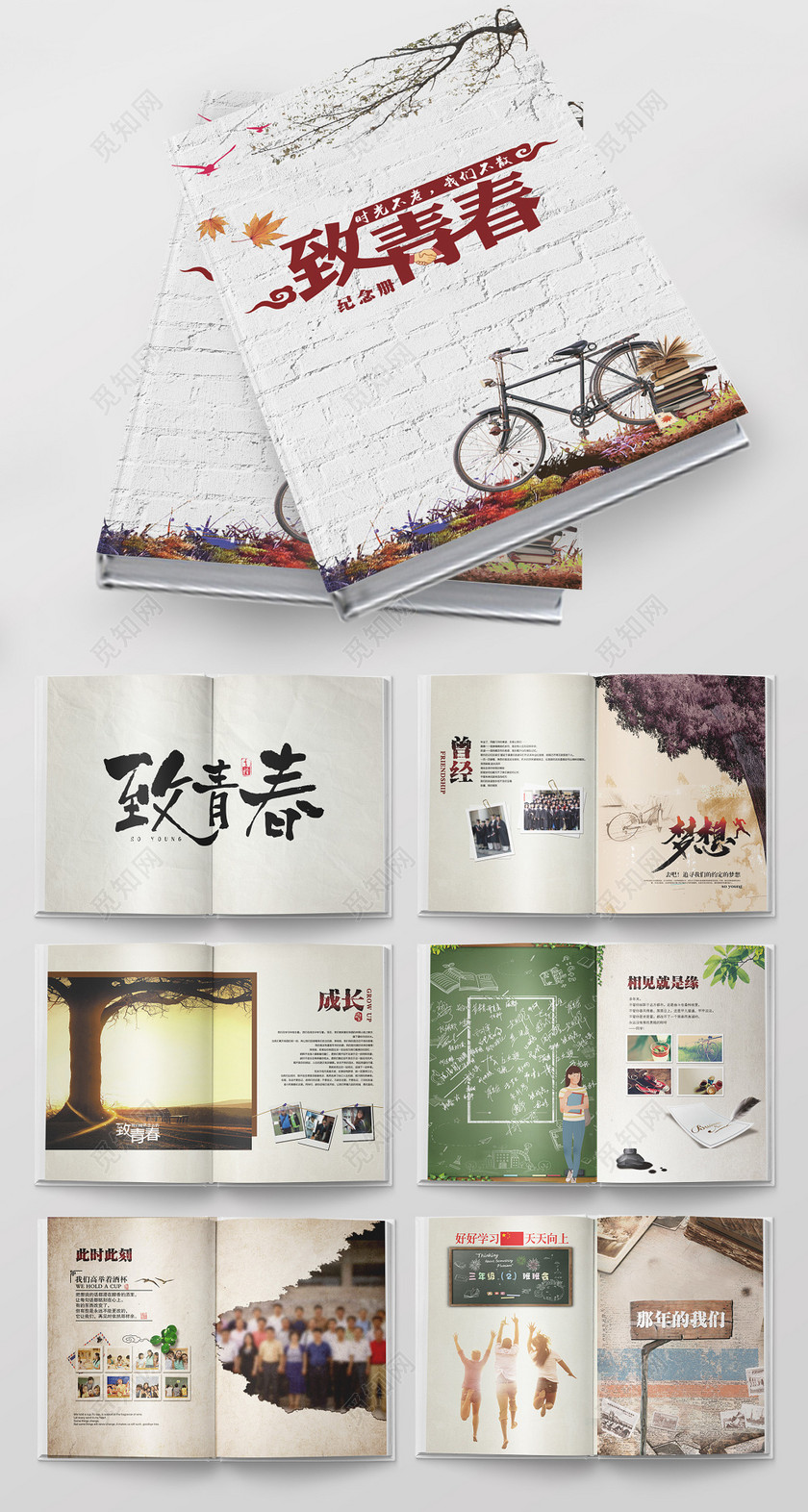 致青春毕业纪念册同学会纪念册画册
