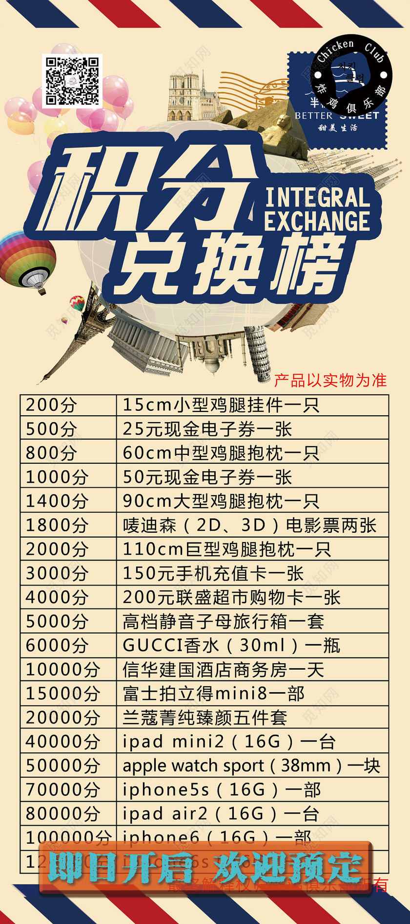 积分兑换榜海报模板