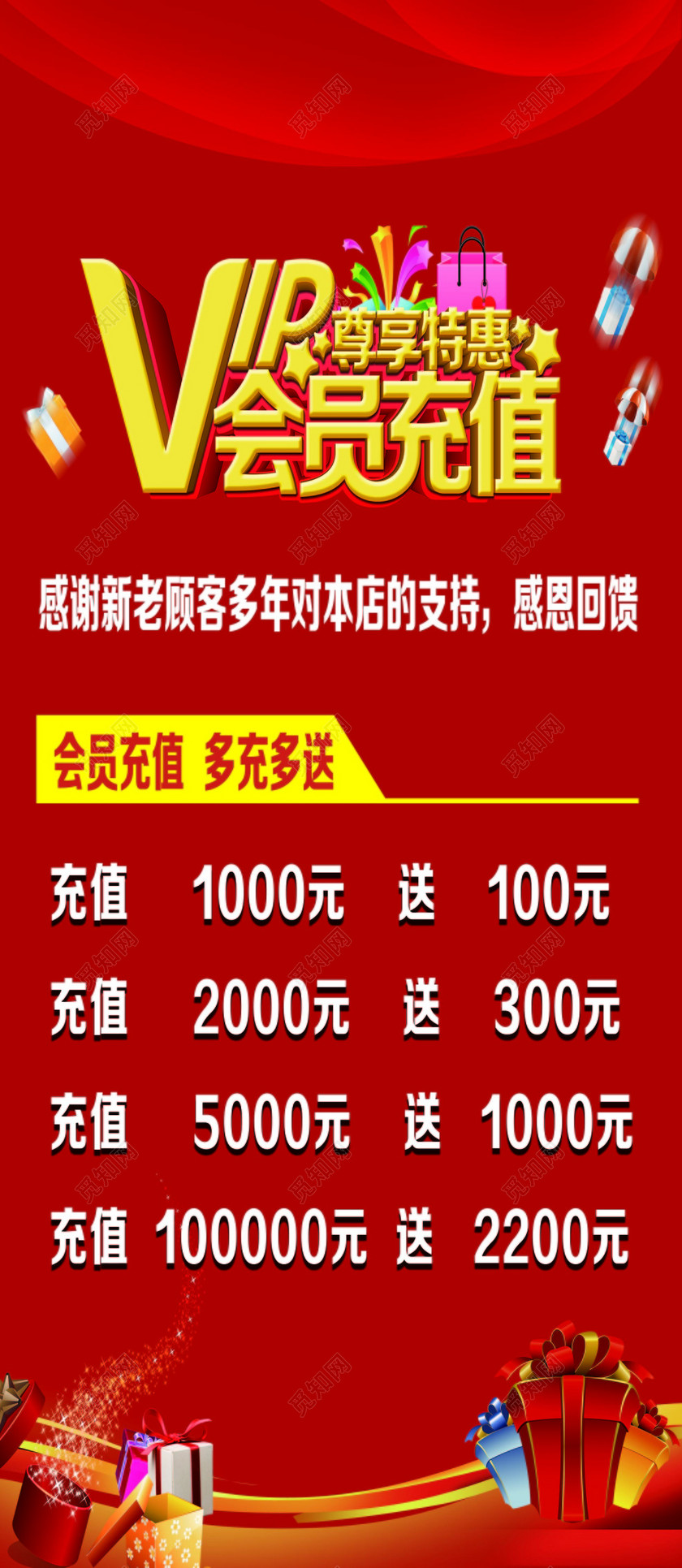 vip尊享特惠会员充值促销海报