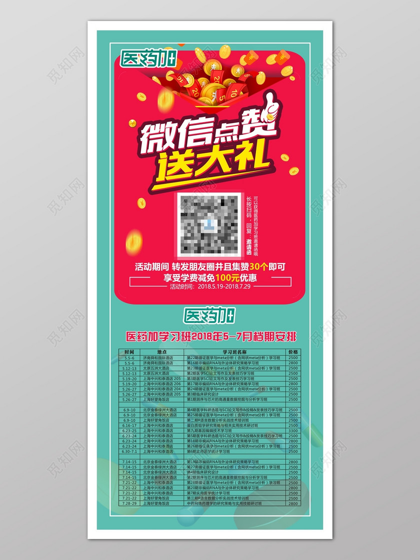 微信点赞送大礼促销活动海报模板
