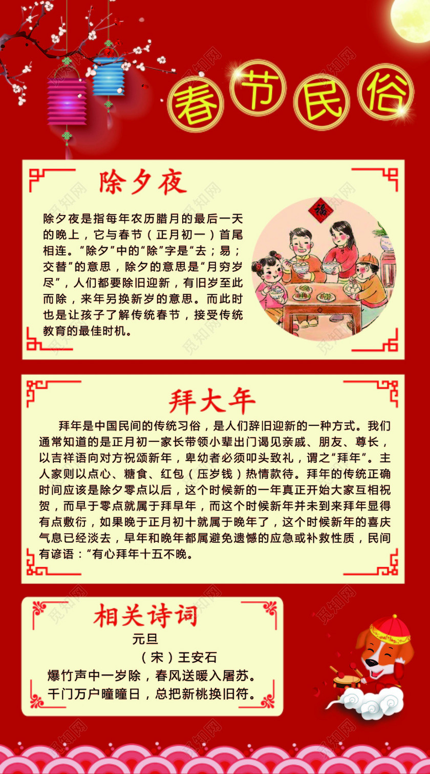 春节民俗中国习俗海报模板