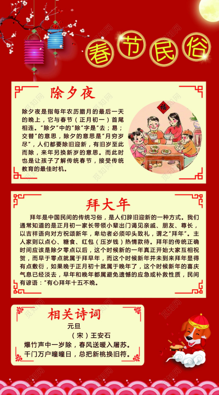 春节民俗中国习俗海报模板
