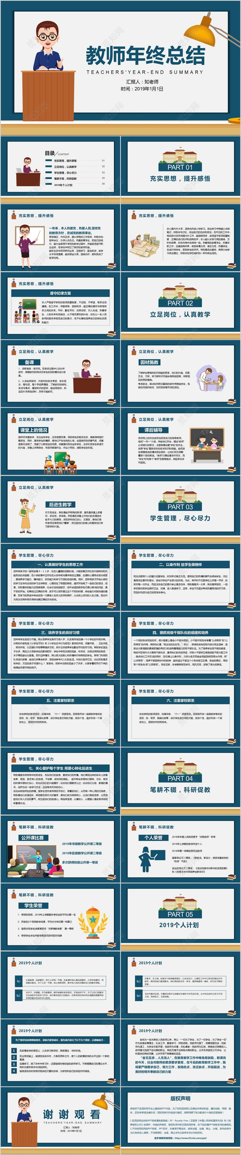 卡通风格教师年终总结工作总结述职报告工作汇报PPT模板 卡通风格教师年终总结工作总结述职报告工作汇报PPT模板
