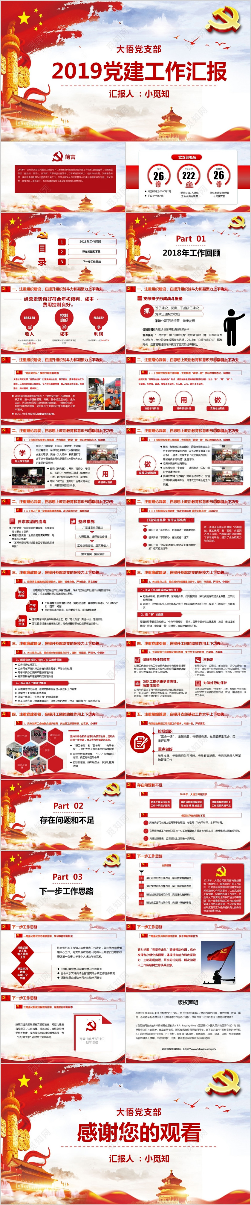 2019年党支部党建工作总结工作汇报领导干部述职报告PPT 2019年党支部党建工作总结工作汇报领导干部述职报告PPT