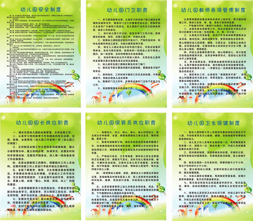 幼儿园园长保育员岗位职责门卫职责安全教师管理制度