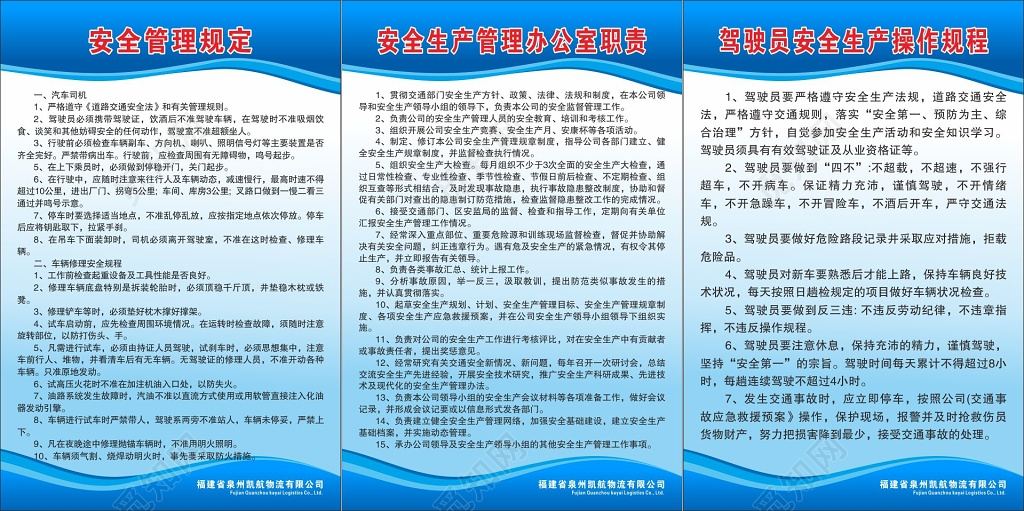 安全生产管理办公室工作职责驾驶员安全生产操作规程制度牌