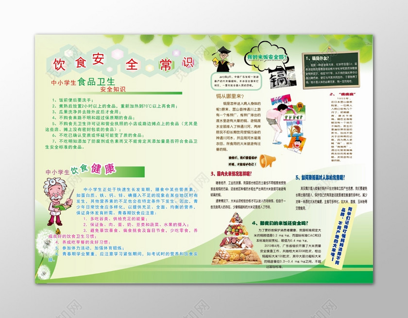 小清新食品安全饮食安全常识宣传栏