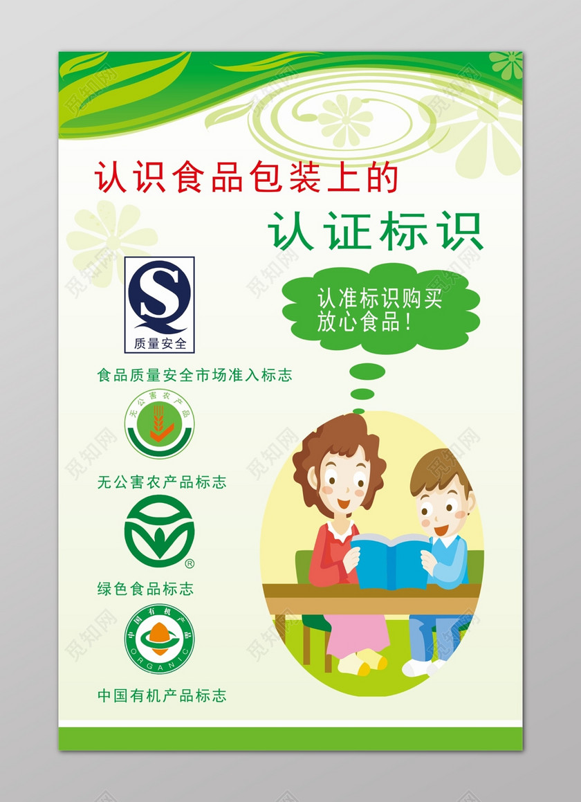 认识食品包装上的认证标识食品安全科普海报