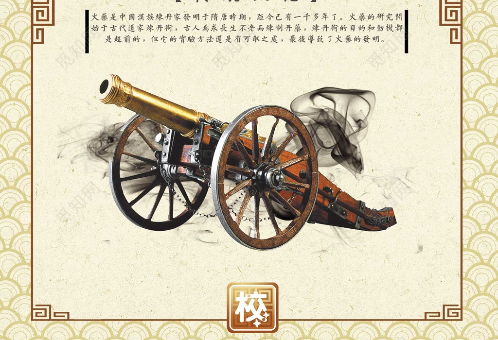 四大发明火药校园文明传统文化建设宣传海报设计