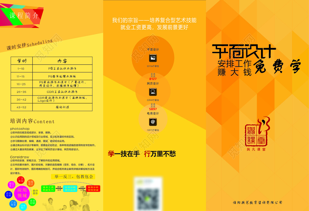 平面设计芭工作赚黄色免费学价格好前景三折平面设计兼职接单大钱图片