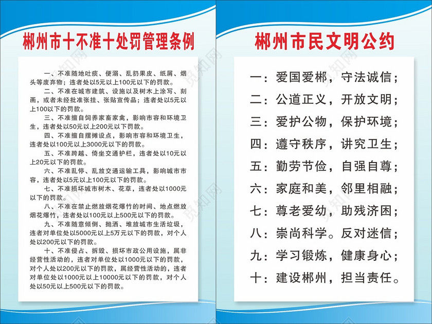 市民文明公约十不准处罚管理条例