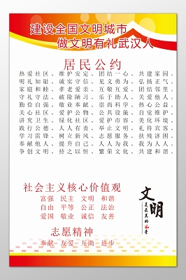 社区居民公约热爱社区维护安定团结一心宣传栏