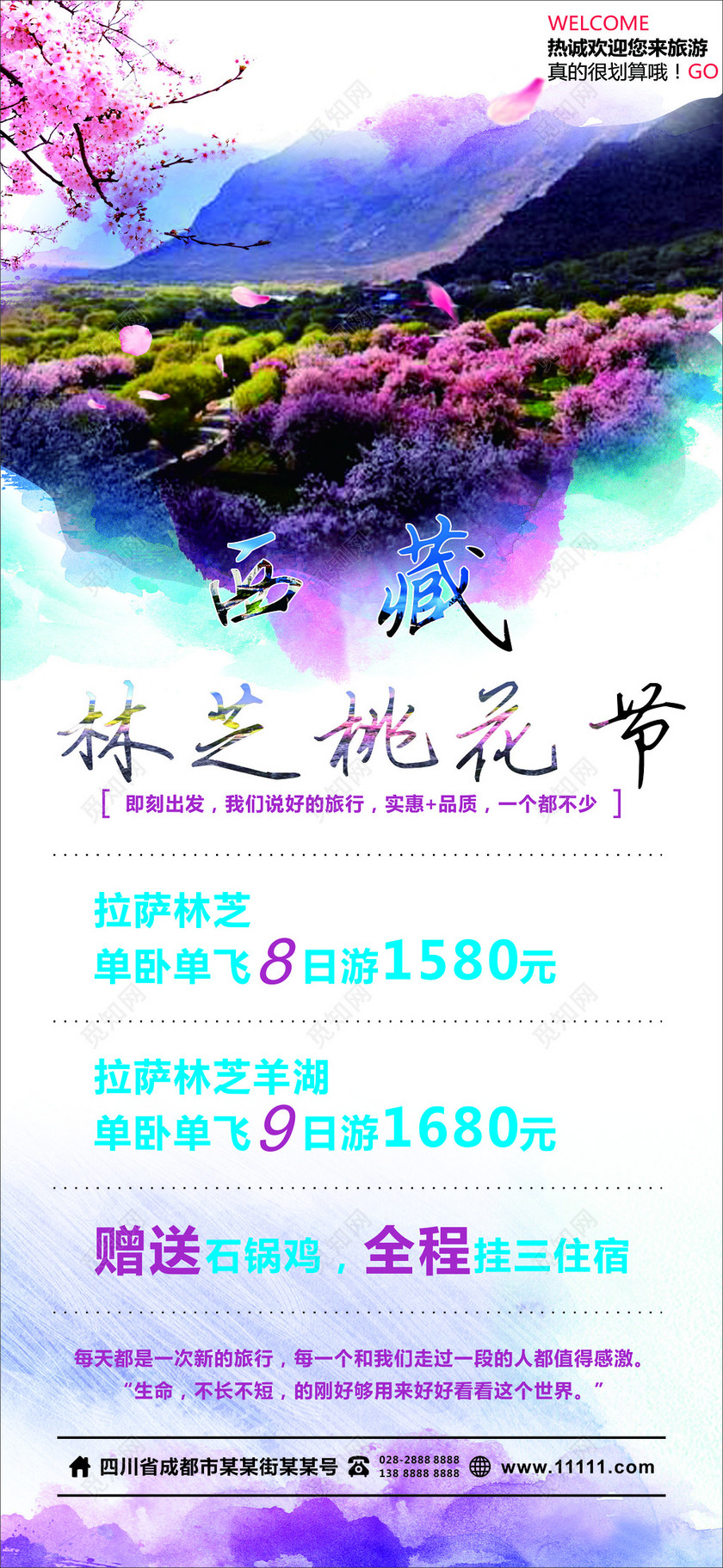 西藏林芝桃花节旅游宣传海报