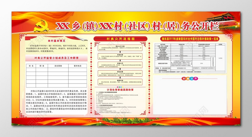 村务公开宣传栏村务公开栏党建下载-设计模板-觅知网