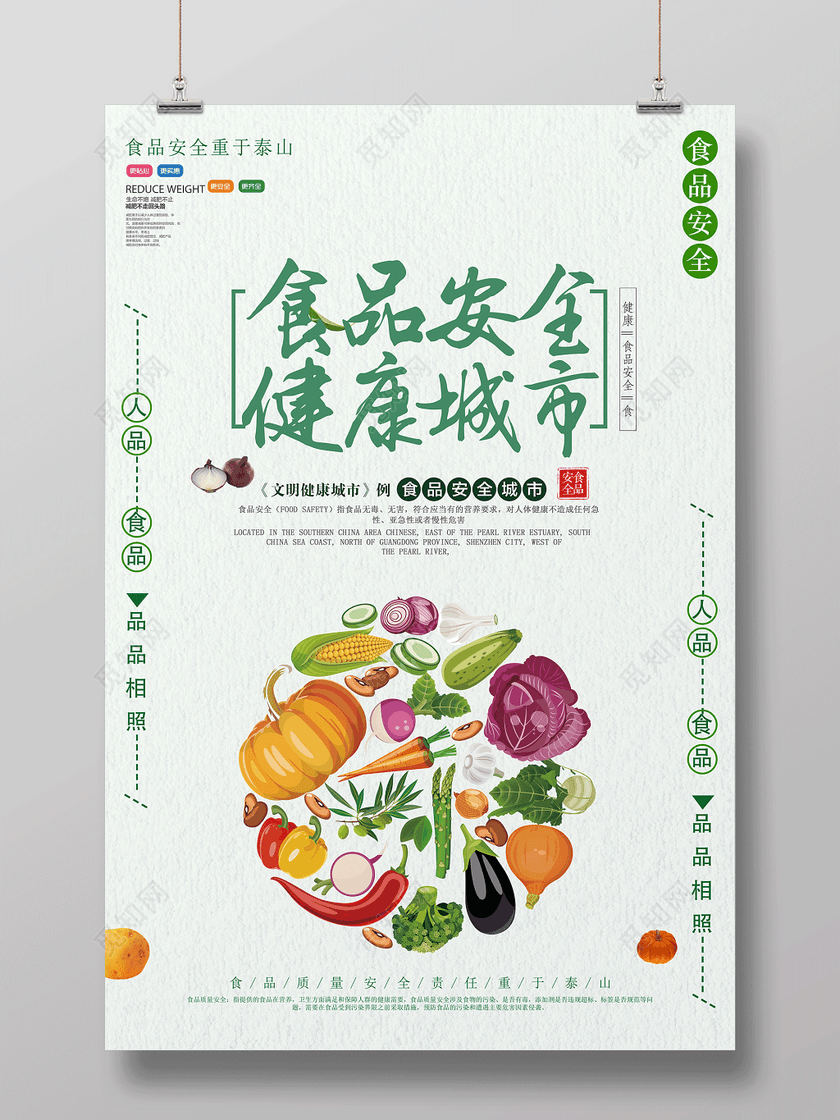 食品安全健康城市食品安全重于泰山食品安全宣传海报