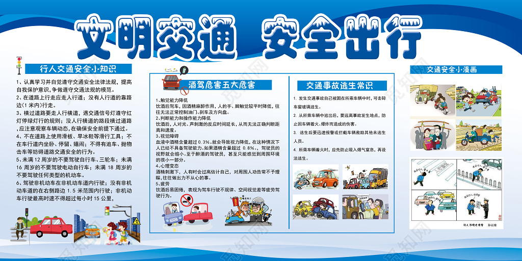 文明交通安全出行交通安全展板设计