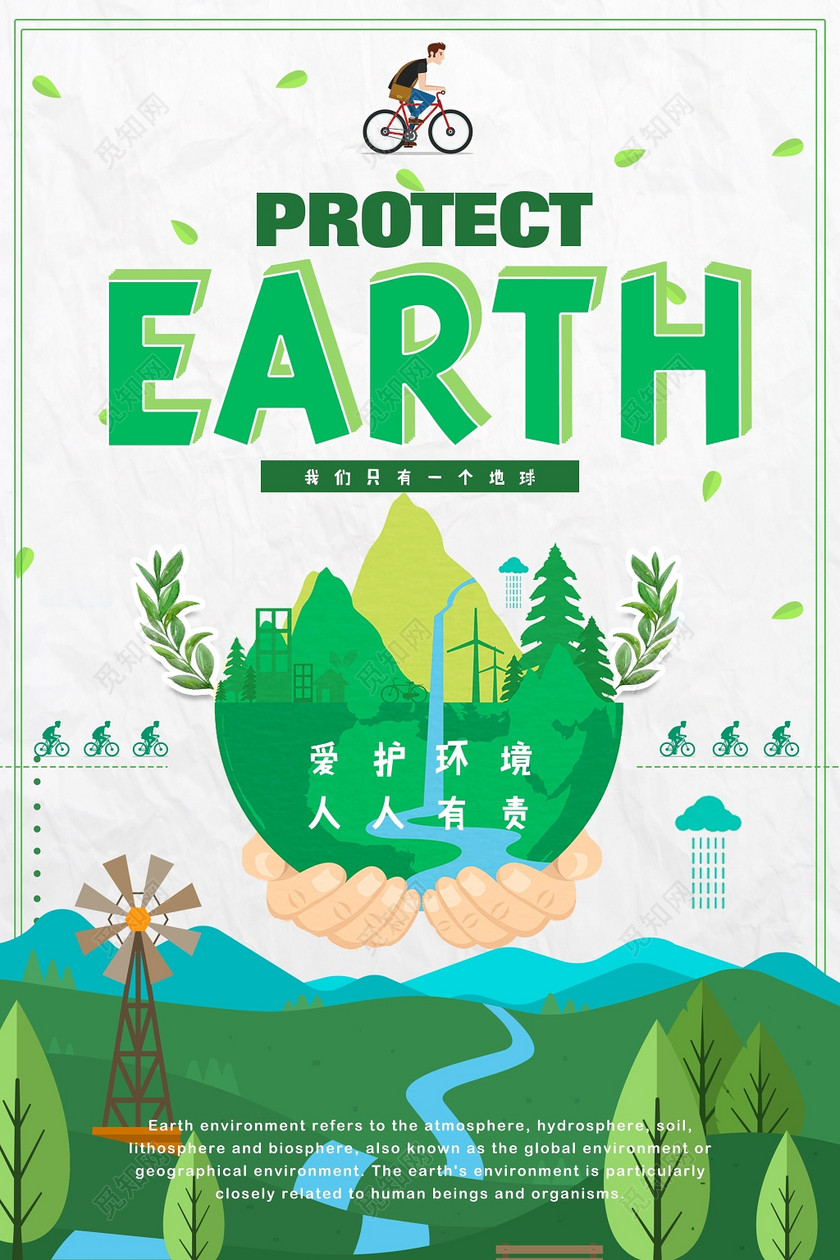保护地球英文海报