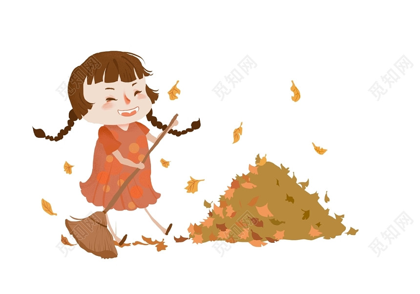 卡通手绘秋天人物素材