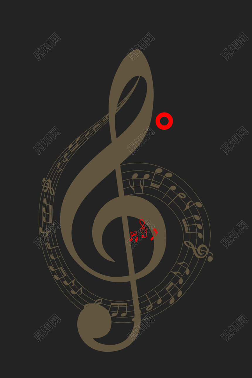 简约深灰色音符音乐节海报背景
