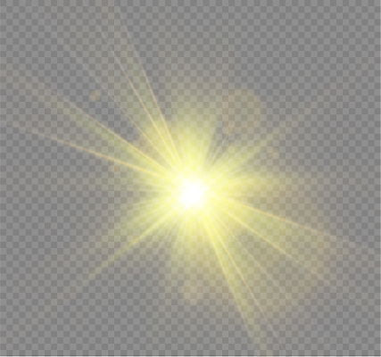 金色光晕太阳光黄色阳光放射光光效素材
