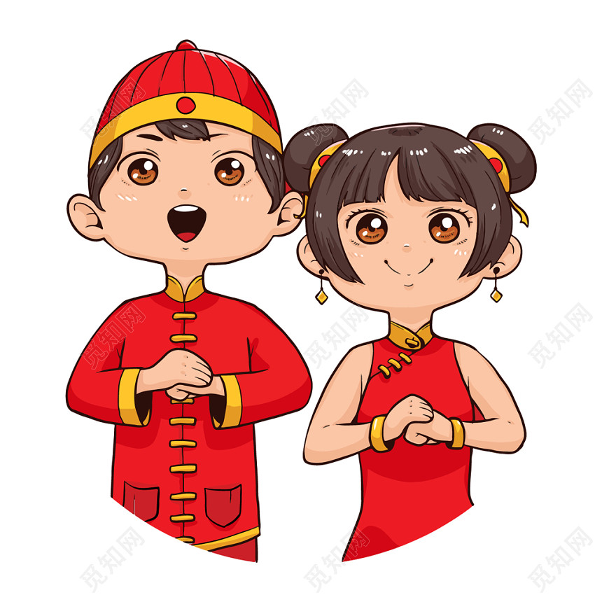 中国娃娃中国风喜庆新年素材