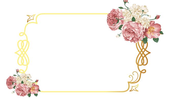 花朵边框横版婚礼婚庆花卉花朵小清新素材