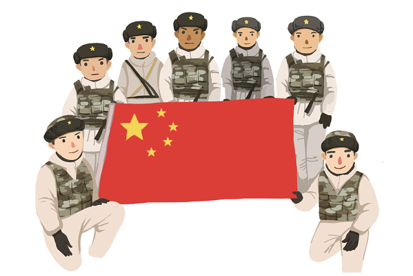 卡通解放军战士卡通人物人物插画素材