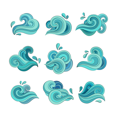 水浪纹素材