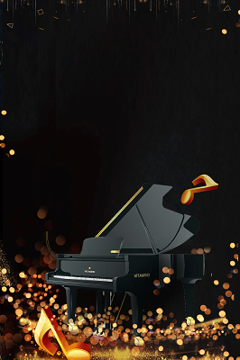 黑金光效音乐节钢琴背景活动大气招生宣传海报背景