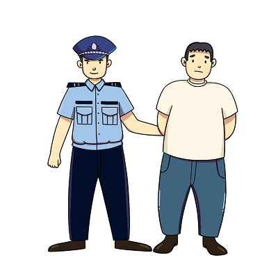 手绘卡通警察人物素材