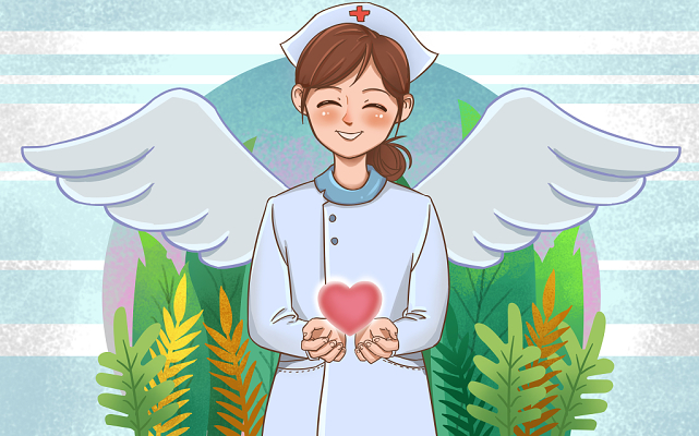 卡通爱心护士护士节原创插画素材