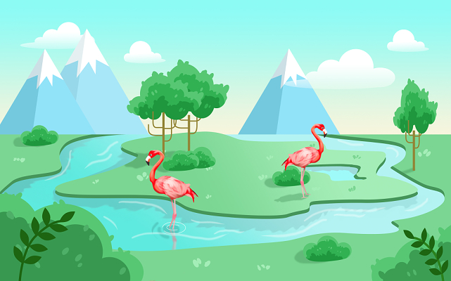 卡通世界保护湿地日原创插画素材