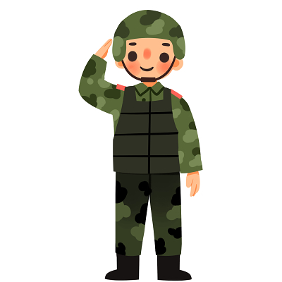 卡通手绘警察交警敬礼人物插画素材